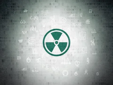 Science concept: Radiation on Digital Data Paper background 스톡 일러스트