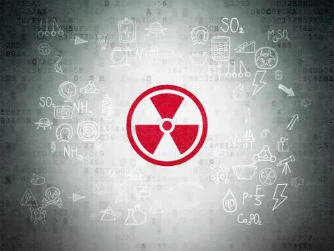 Science concept: Radiation on Digital Paper background 库存插图