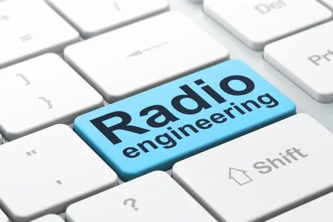Science concept: Radio Engineering on computer keyboard background Stock Illustration
