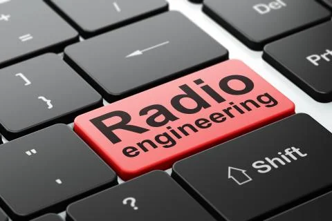 Science concept: Radio Engineering on computer keyboard background 스톡 일러스트
