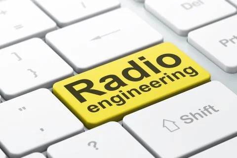 Science concept: Radio Engineering on computer keyboard background 스톡 일러스트