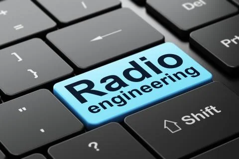 Science concept: Radio Engineering on computer keyboard background 스톡 일러스트