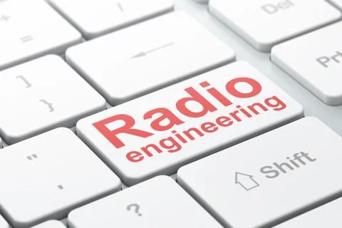 Science concept: Radio Engineering on computer keyboard background Stock Illustration