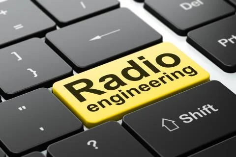 Science concept: Radio Engineering on computer keyboard background Stock Illustration