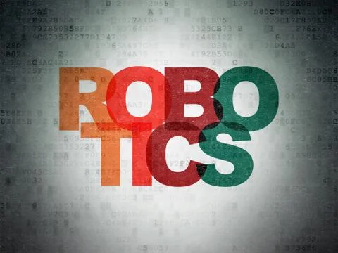 Science concept: Robotics on Digital Data Paper background イラスト素材