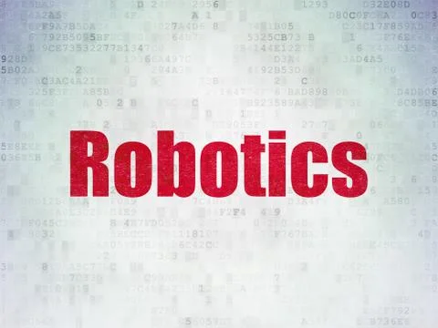 Science concept: Robotics on Digital Data Paper background 스톡 일러스트