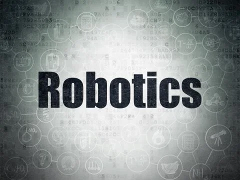 Science concept: Robotics on Digital Data Paper background 스톡 일러스트