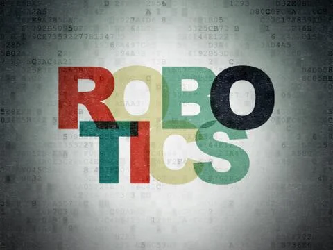 Science concept: Robotics on Digital Data Paper background 스톡 일러스트