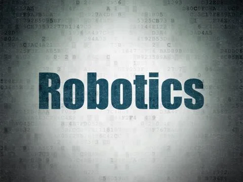 Science concept: Robotics on Digital Data Paper background 스톡 일러스트