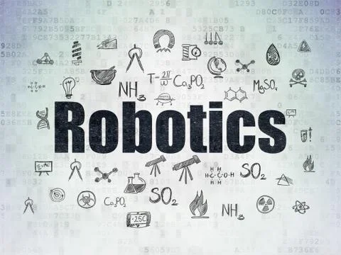 Science concept: Robotics on Digital Data Paper background Stock Illustration