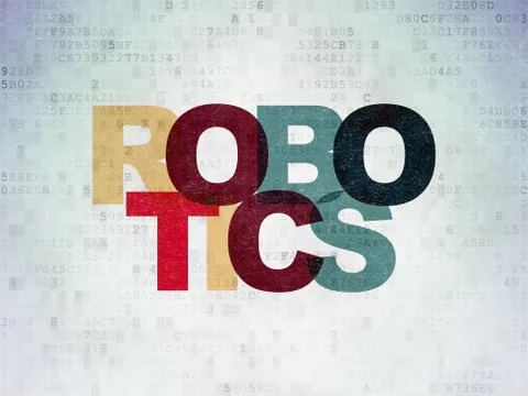 Science concept: Robotics on Digital Data Paper background イラスト素材