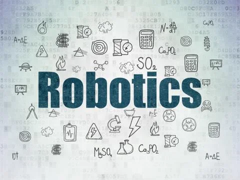 Science concept: Robotics on Digital Paper background Stock Illustration