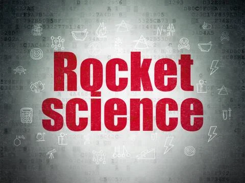 Science concept: Rocket Science on Digital Data Paper background Illustrazione stock