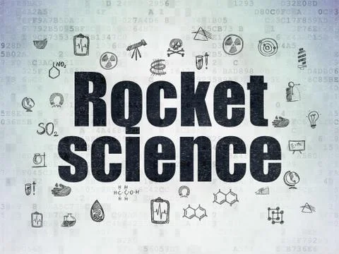 Science concept: Rocket Science on Digital Data Paper background Illustrazione stock