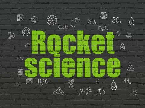 Science concept: Rocket Science on wall background Ilustración de archivo