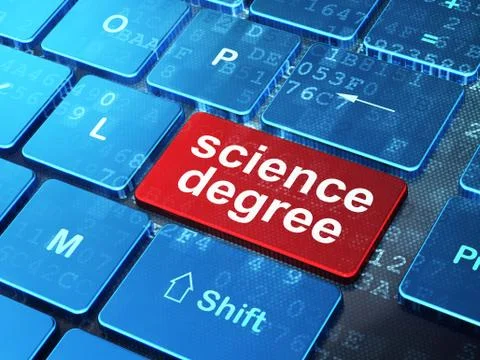 Science concept: Science Degree on computer keyboard background Stock Illustration