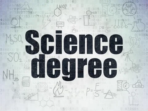 Science concept: Science Degree on Digital Data Paper background Stock Illustration