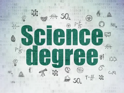 Science concept: Science Degree on Digital Data Paper background イラスト素材