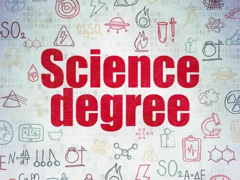 Science concept: Science Degree on Digital Data Paper background 스톡 일러스트