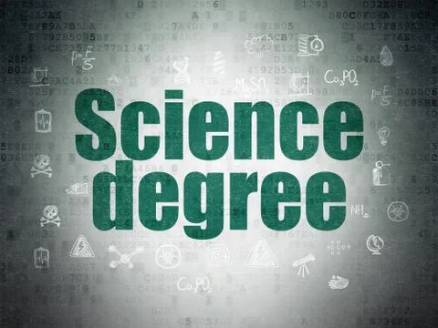 Science concept: Science Degree on Digital Data Paper background 스톡 일러스트