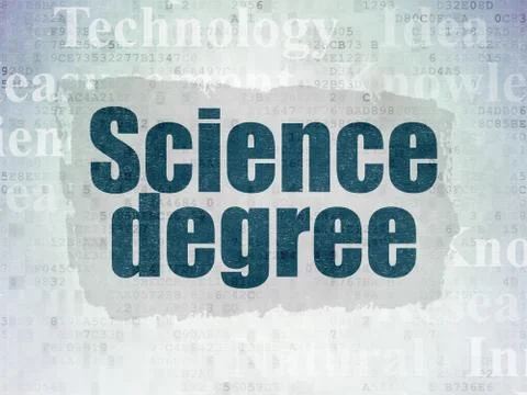 Science concept: Science Degree on Digital Data Paper background Stock Illustration
