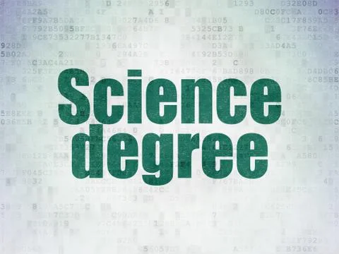 Science concept: Science Degree on Digital Data Paper background Stock Illustration