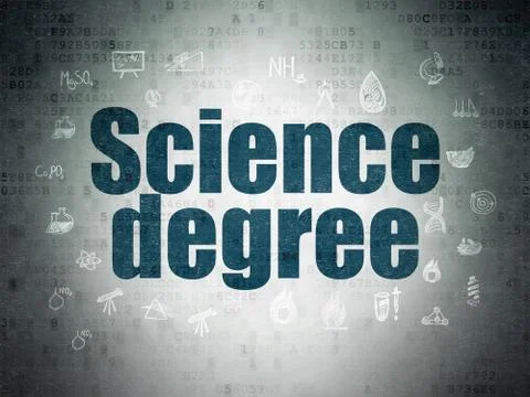 Science concept: Science Degree on Digital Data Paper background Stock Illustration