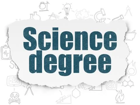 Science concept: Science Degree on Torn Paper background Ilustração Stock