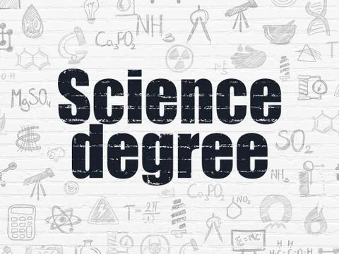 Science concept: Science Degree on wall background Ilustración de archivo