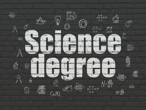 Science concept: Science Degree on wall background Ilustración de archivo