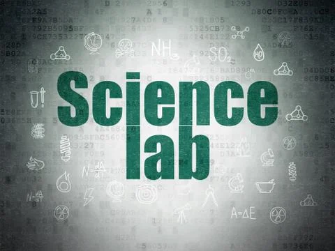 Science concept: Science Lab on Digital Data Paper background Illustrazione stock
