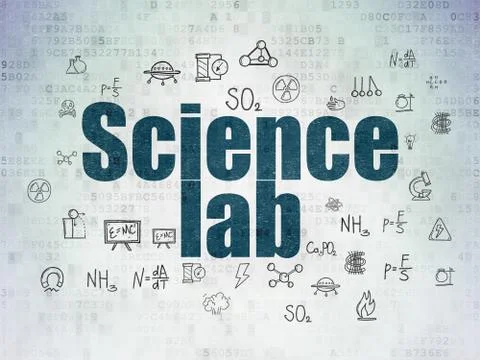 Science concept: Science Lab on Digital Data Paper background イラスト素材