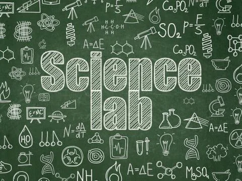 Science concept: Science Lab on School board background Illustrazione stock