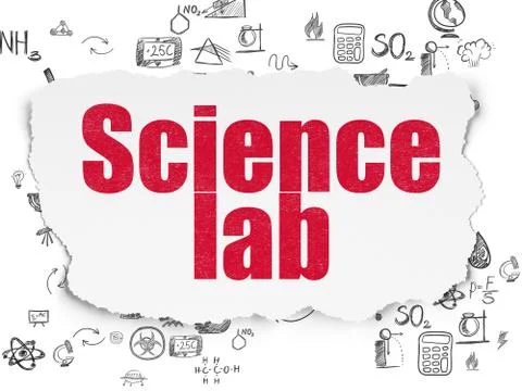 Science concept: Science Lab on Torn Paper background 스톡 일러스트