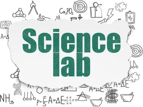 Science concept: Science Lab on Torn Paper background Stock Illustration