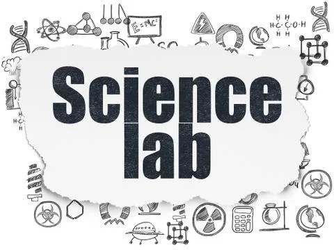 Science concept: Science Lab on Torn Paper background Illustrazione stock