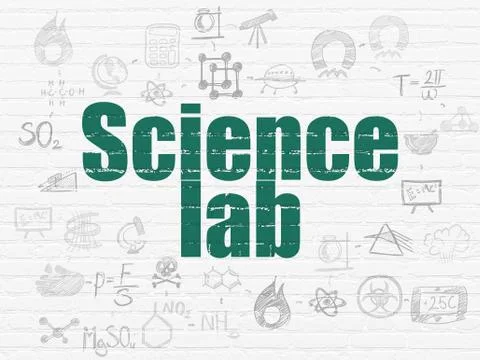Science concept: Science Lab on wall background Illustrazione stock