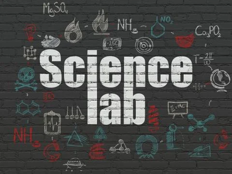 Science concept: Science Lab on wall background Ilustración de archivo