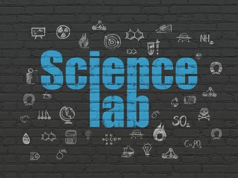 Science concept: Science Lab on wall background 스톡 일러스트