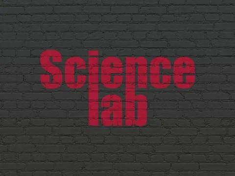 Science concept: Science Lab on wall background Illustrazione stock