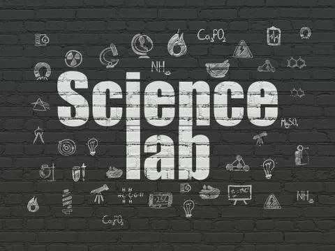 Science concept: Science Lab on wall background Illustrazione stock