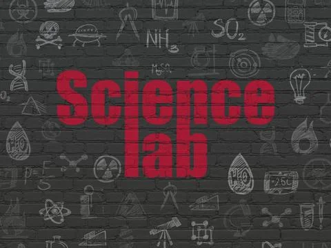 Science concept: Science Lab on wall background 스톡 일러스트