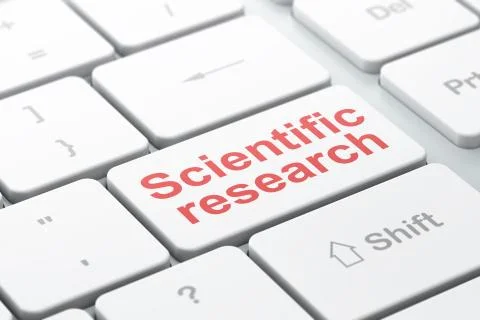 Science concept: Scientific Research on computer keyboard background Stock Illustration