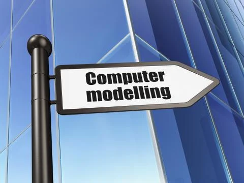 Science concept: sign Computer Modelling on Building background Illustrazione stock