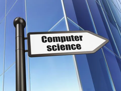 Science concept: sign Computer Science on Building background Stock Illustration