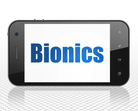 Science concept: Smartphone with Bionics on display イラスト素材