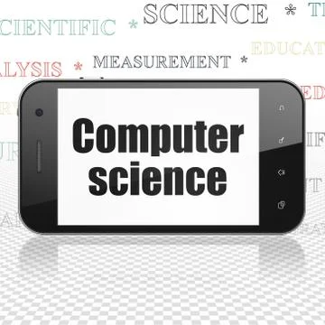 Science concept: Smartphone with Computer Science on display 库存插图