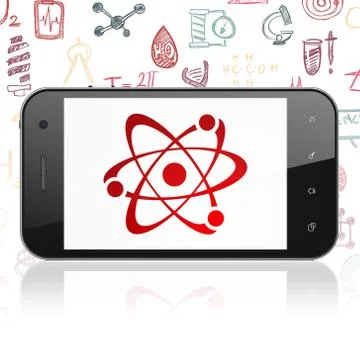 Science concept: Smartphone with Molecule on display Stock-Illustration