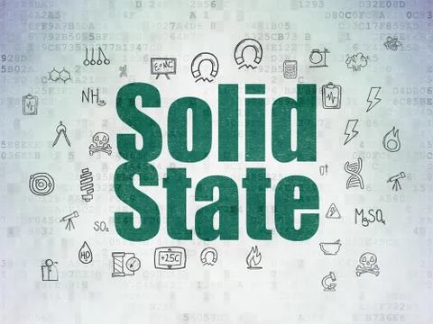 Science concept: Solid State on Digital Data Paper background 스톡 일러스트