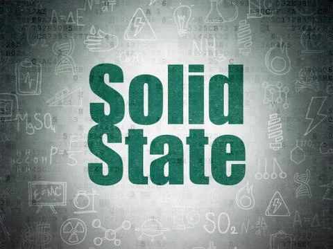 Science concept: Solid State on Digital Data Paper background 스톡 일러스트